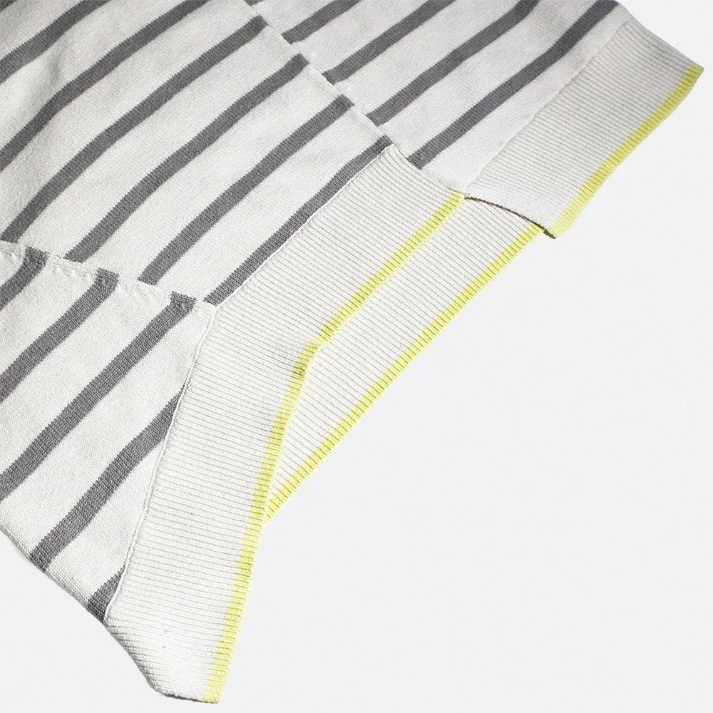 Simply Vera Wang Asymmetrical Striped Sweater Grey Neutral Knit 0X L‎ Coastal
